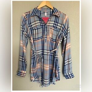 Isabel Maternity Plaid Maternity Tunic